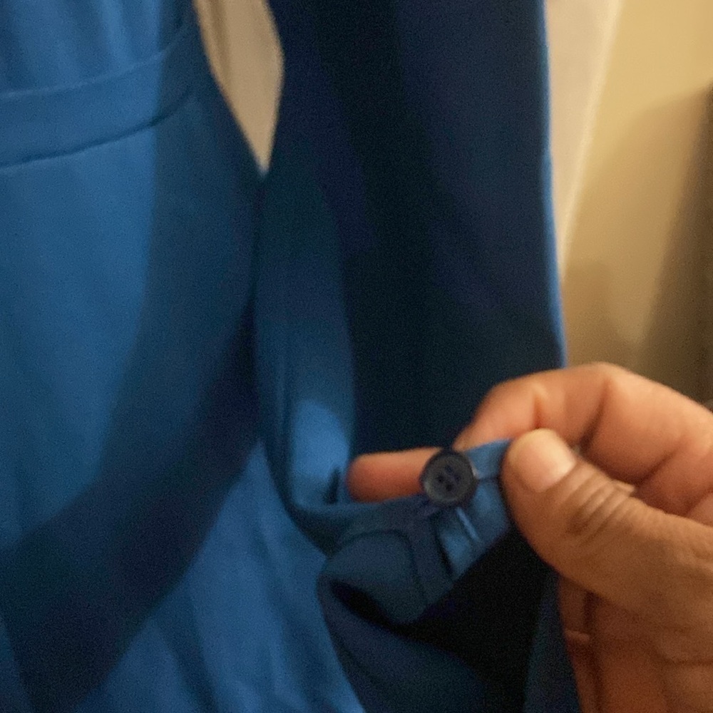 Stella McCartneyRotal Blue V-Neck Wide Leg Jumpsuit - Picture 9 of 14